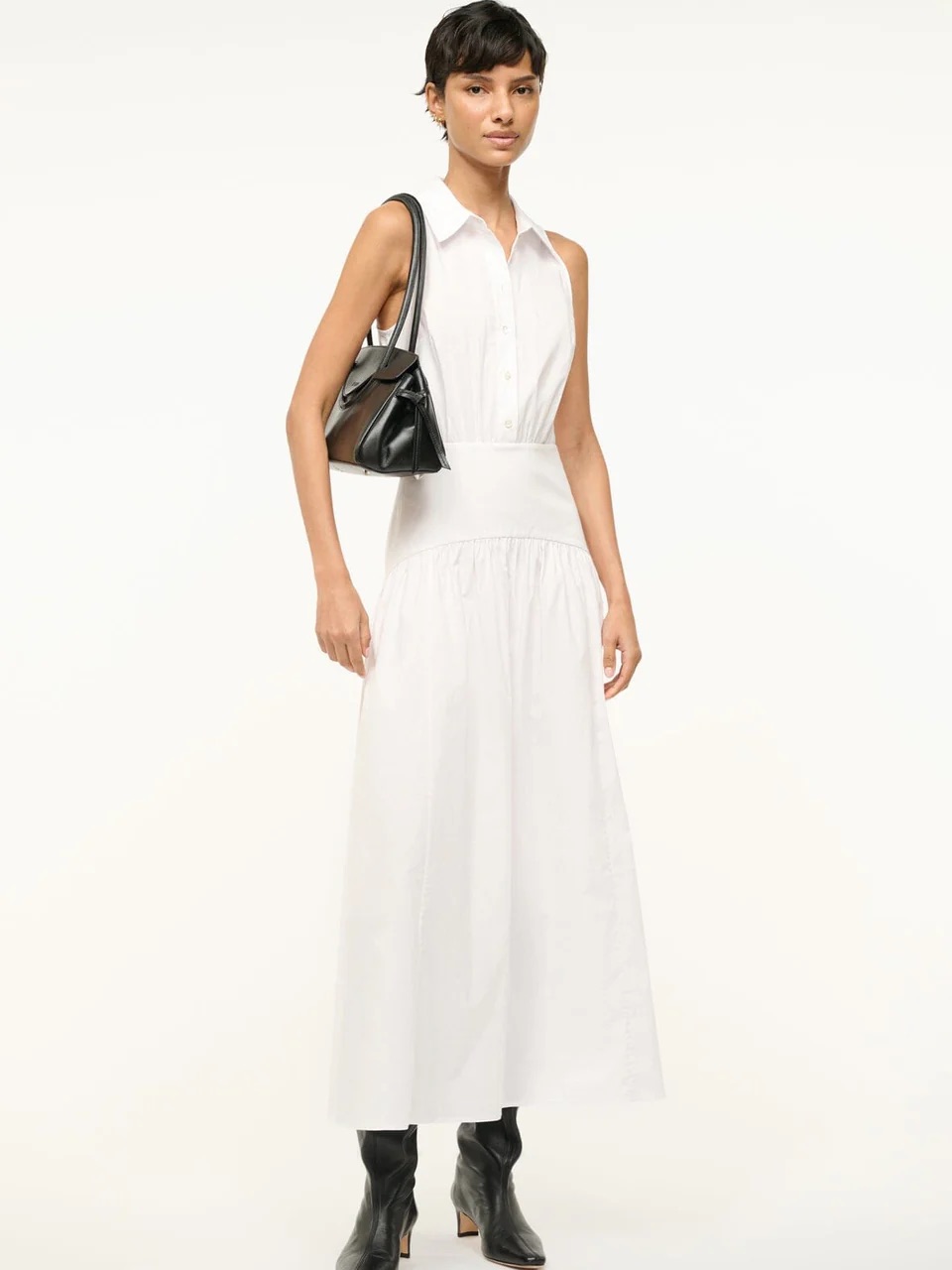 Staud Romy Sleeveless Maxi Shirtdress